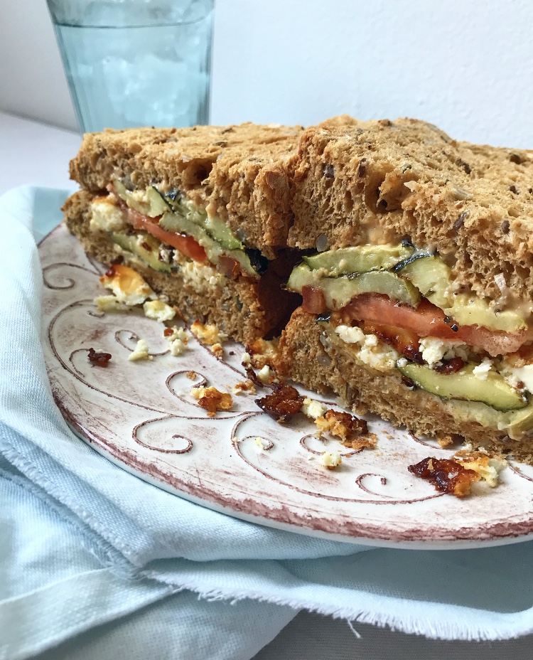 TOMATO, COURGETTE & BAKED FETA SANDWICH WITH MISO&nbsp;MAYO
