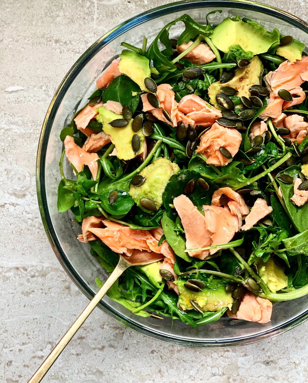 SALMON, AVOCADO & PUMPKIN SEED&nbsp;SALAD